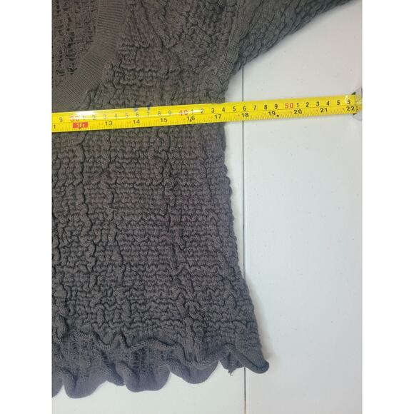 Free People Rosehip Cardi in Raven Feather Sz L Cropped Textured Knit Boho Chic - Picture 8 of 11